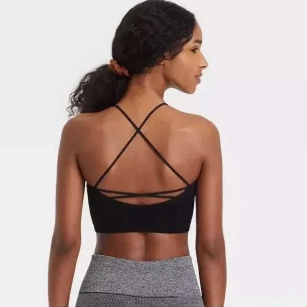 Colsie Women's Ribbed Brami Crop Top Black Size Medium